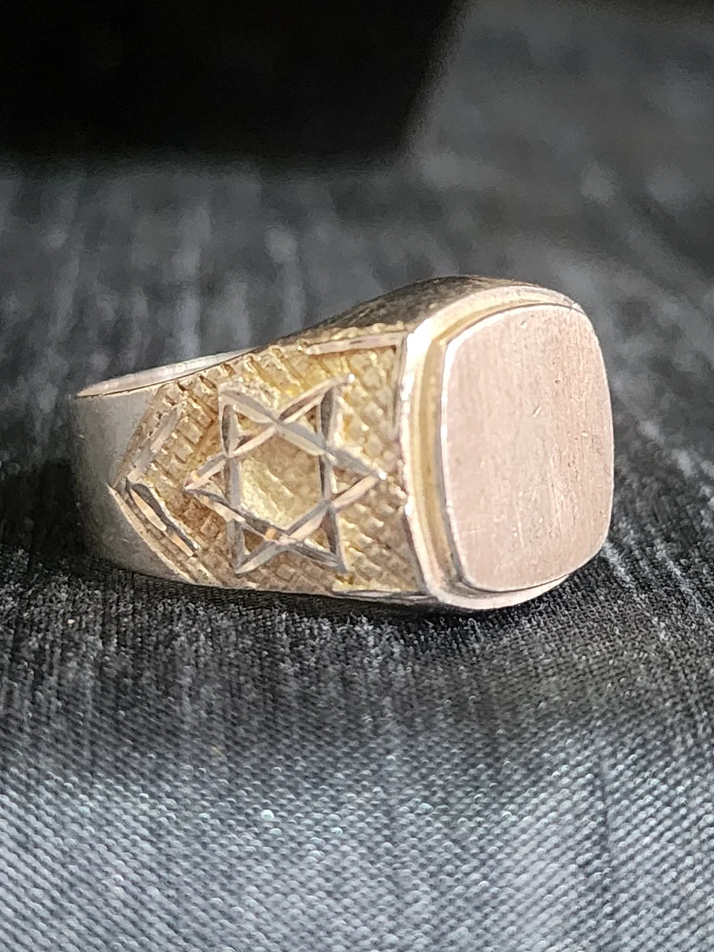 Sterling silver ring, men's signet ring, Star of David jewelry, Magen David ring